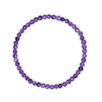 Faceted Amethyst Beaded Bracelet
