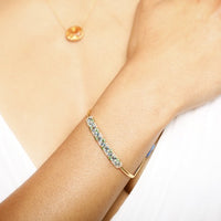 Bardot Blue Topaz, Green Garnet and Diamond Bracelet