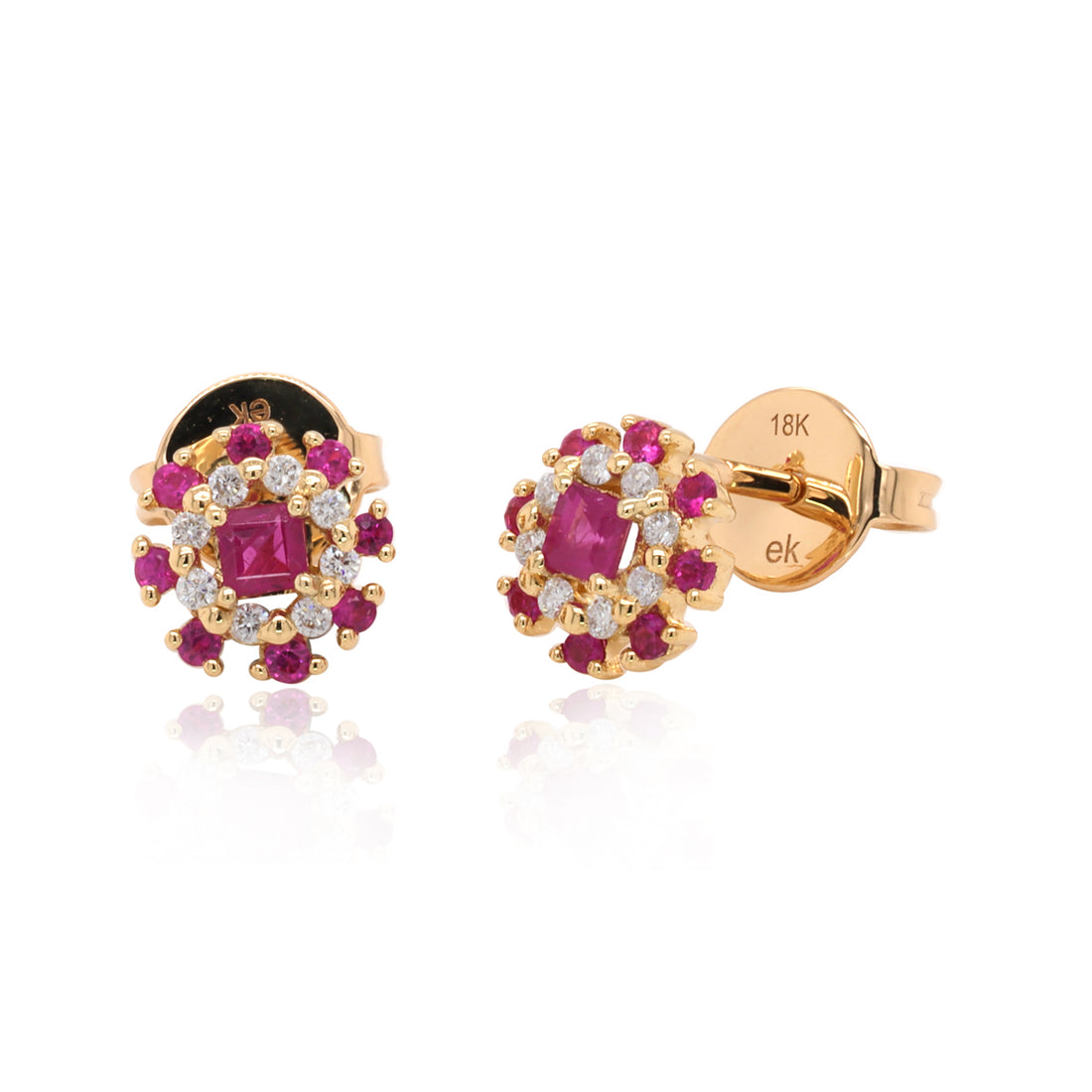 Classic Ruby with Diamonds Earrings