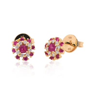 Classic Ruby with Diamonds Earrings