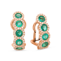 Myrna Emerald and Diamond Earrings
