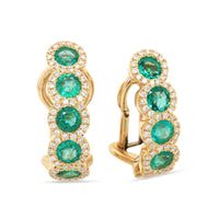 Myrna Emerald and Diamond Earrings