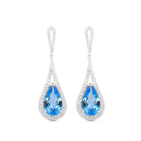 Windsor Blue Topaz and Diamond Earrings