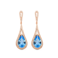 Windsor Blue Topaz and Diamond Earrings