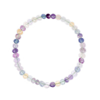 Faceted Rainbow Fluorite Beaded Bracelet