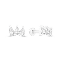 Alignment Earrings with White Sapphire
