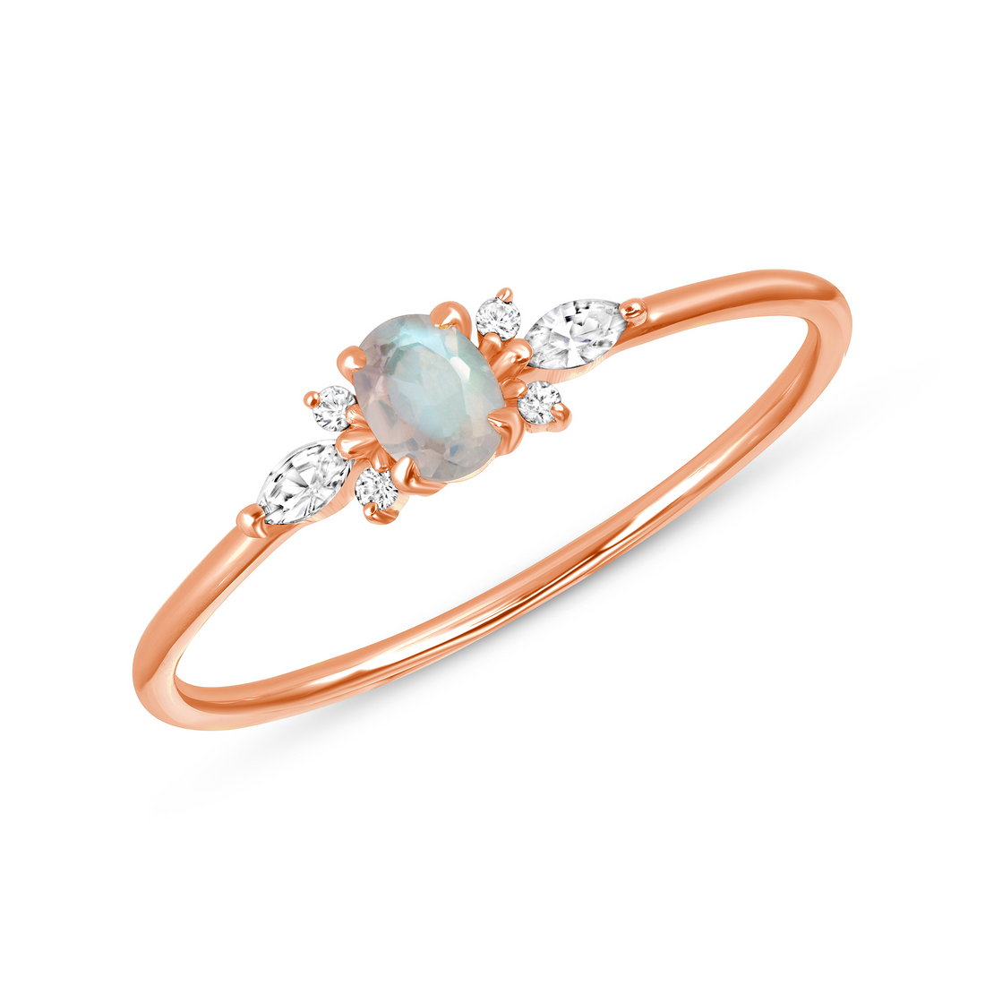 Admire Ring with White Sapphire & Moonstone