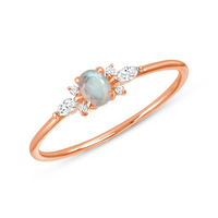 Admire Ring with White Sapphire & Moonstone
