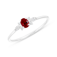 Admire Ring with White Sapphire & Ruby