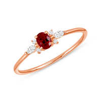 Admire Ring with White Sapphire & Ruby