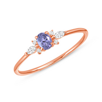 Admire Ring with White Sapphire & Tanzanite