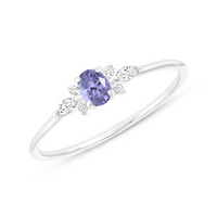 Admire Ring with White Sapphire & Tanzanite