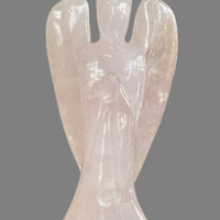 Large Rose Quartz Angel – 11" Hand-Carved Crystal for Love & Protection