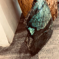 Labradorite Boulder – Polished Crystal Face with Raw Back