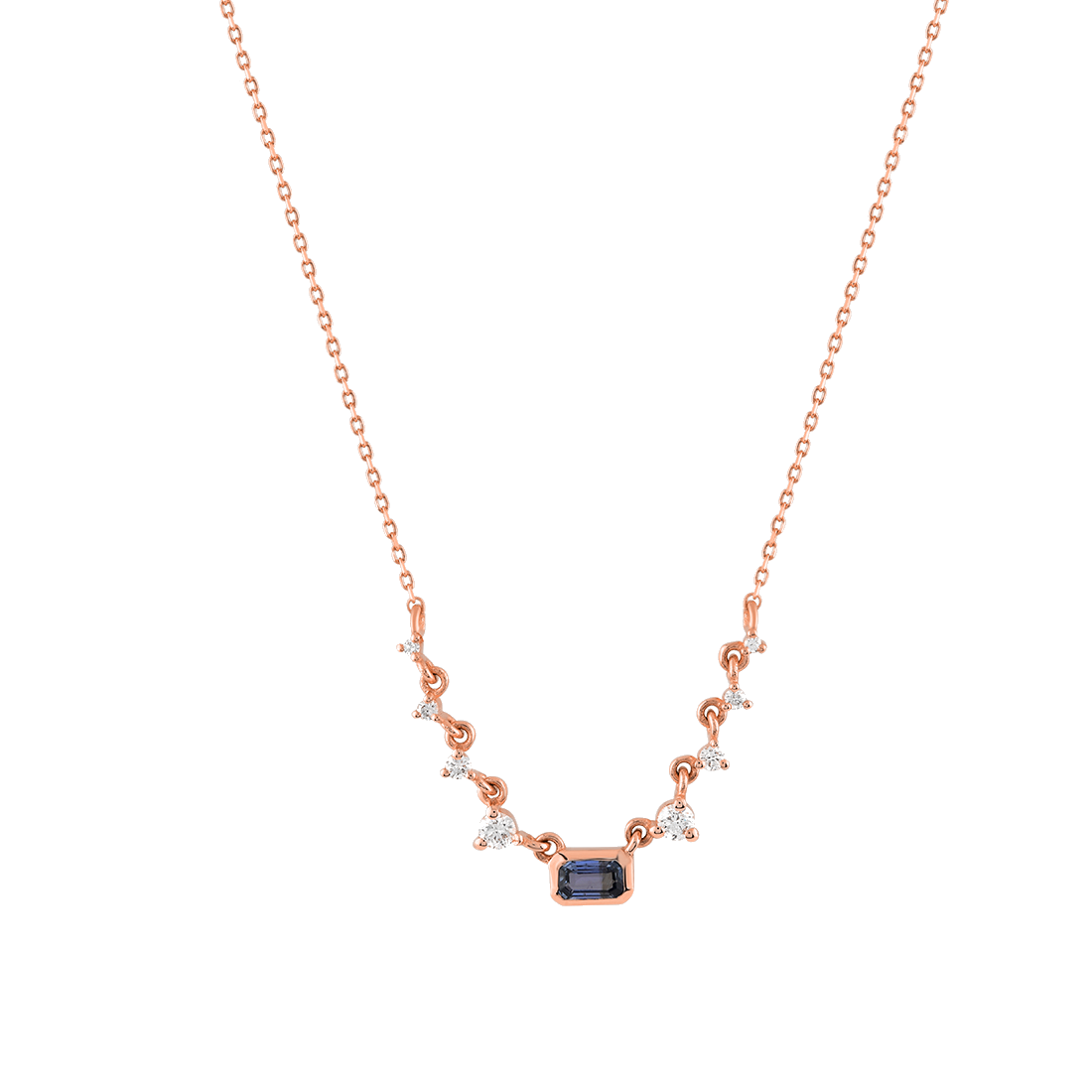 Luster Necklace with Sapphire and Diamonds