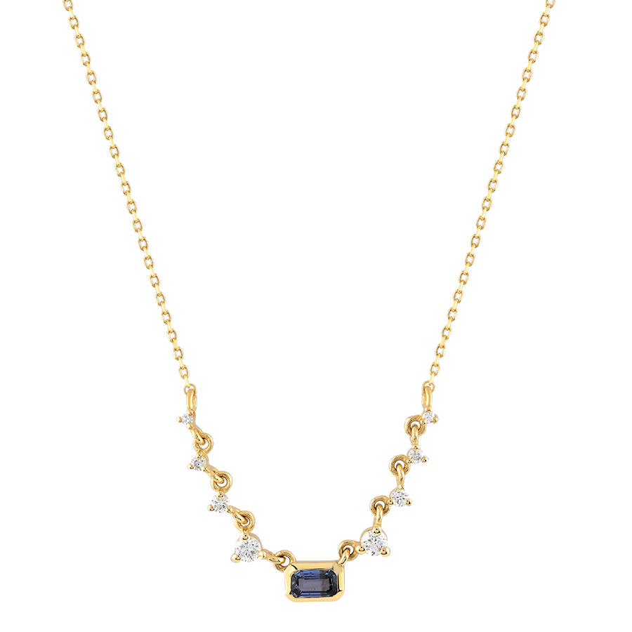 Luster Necklace with Sapphire and Diamonds