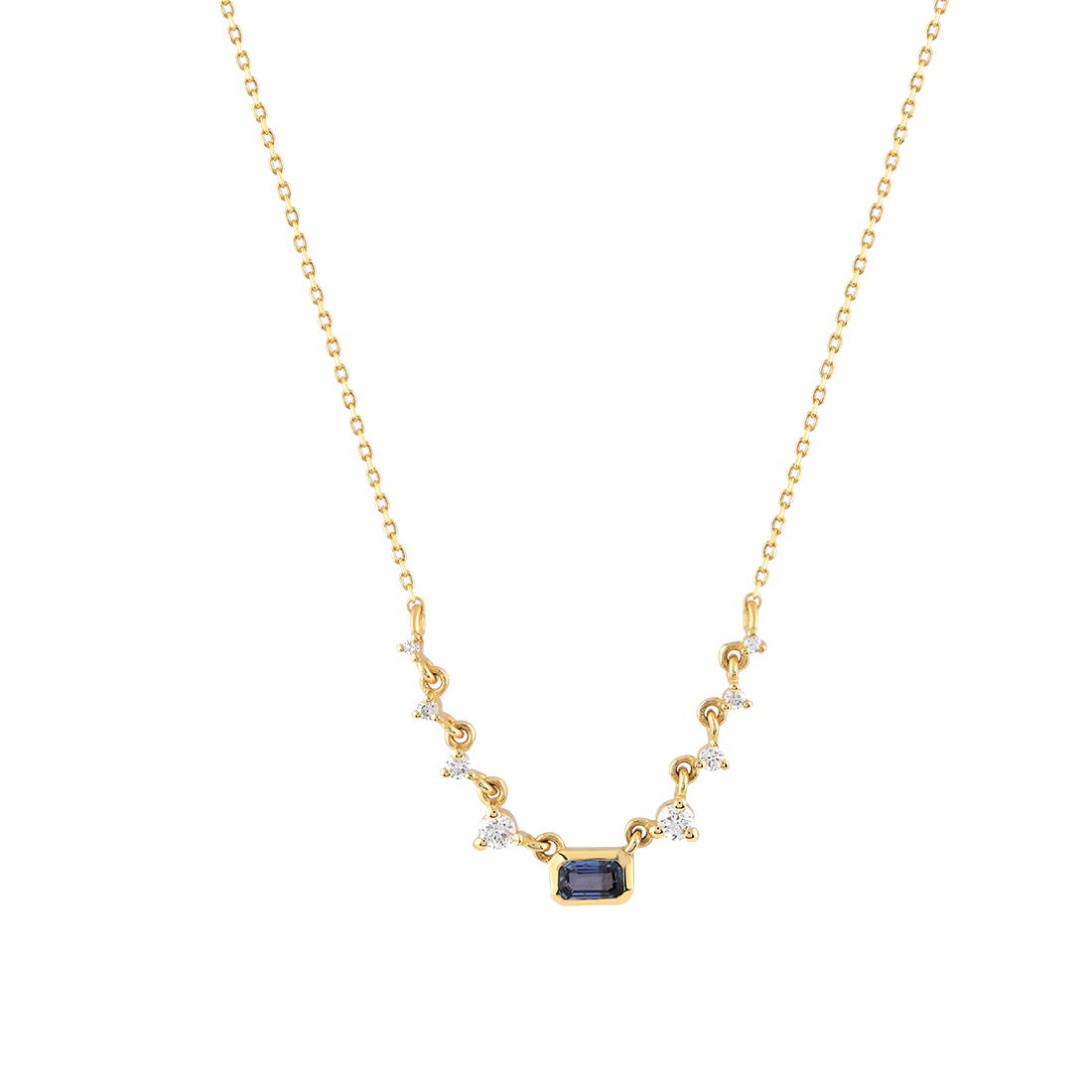 Luster Necklace with Sapphire and Diamonds