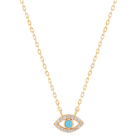 Protection Necklace with Turquoise and Diamond