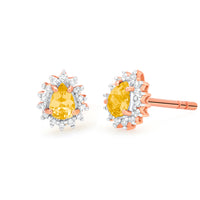 Marie Citrine and Diamond Earrings