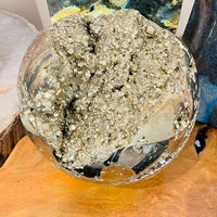 Pyrite Sphere – Sculptural Crystal for Power, Protection & Prosperity