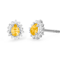 Marie Citrine and Diamond Earrings