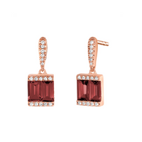 Shine Red Garnet Earrings