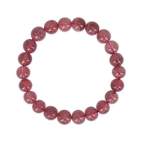 Strawberry beaded bracelet on a white background