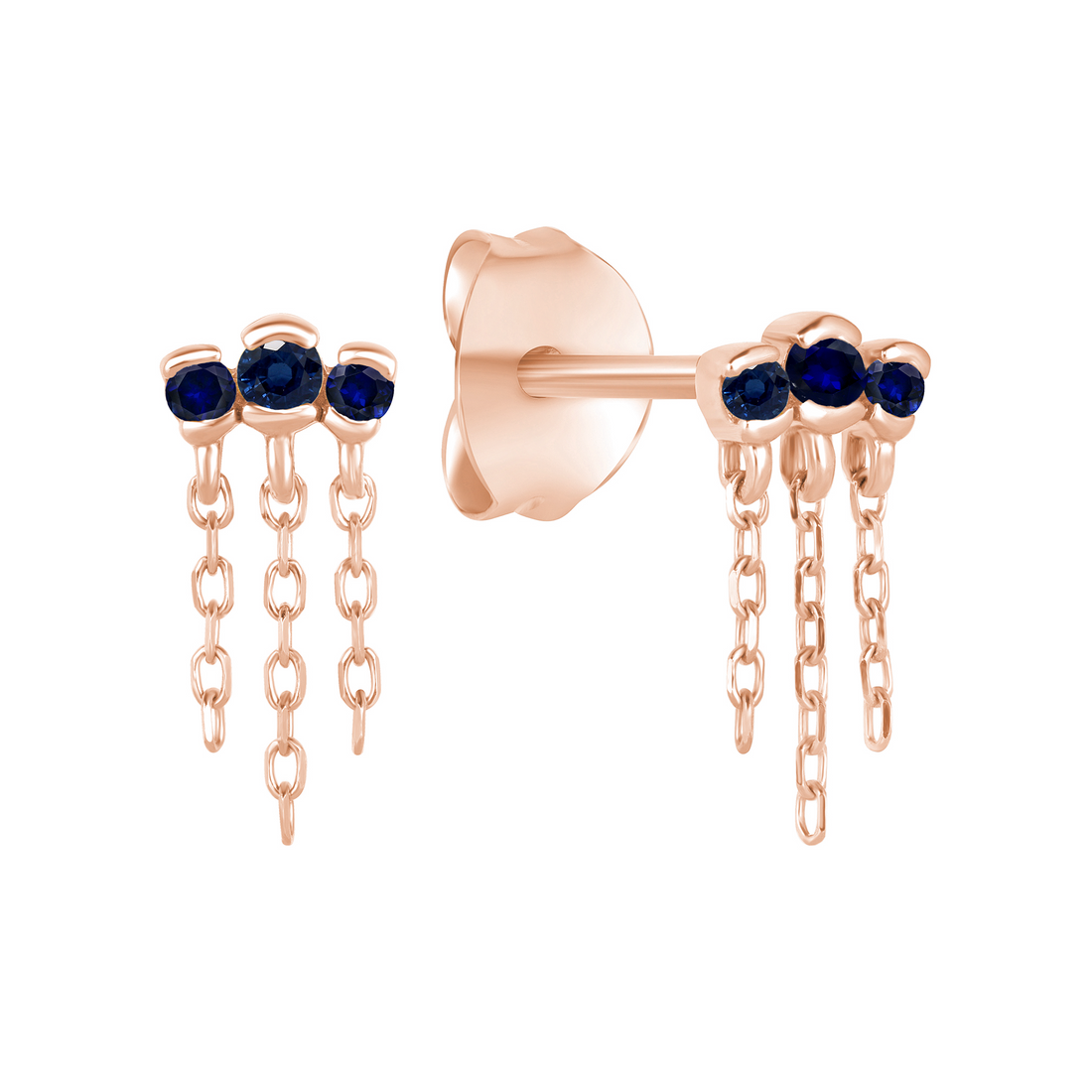 Gaze Earrings with Blue Sapphire