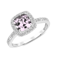 Adoration Ring - Cushion Cut Rose Quartz