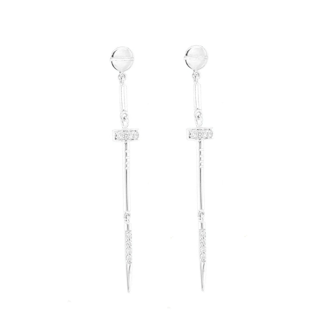 Alexis Gold and Diamond Dangling Earrings - Ele Keats Jewelry