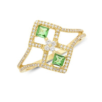Bella Ring Green Garnet and Diamonds