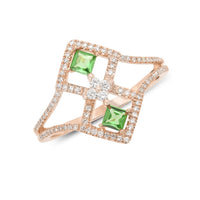 Bella Ring Green Garnet and Diamonds - Ele Keats Jewelry
