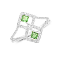 Bella Ring Green Garnet and Diamonds - Ele Keats Jewelry
