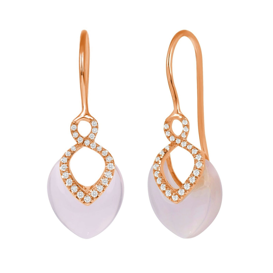 Brilliant Earrings Rose Quartz - Ele Keats Jewelry