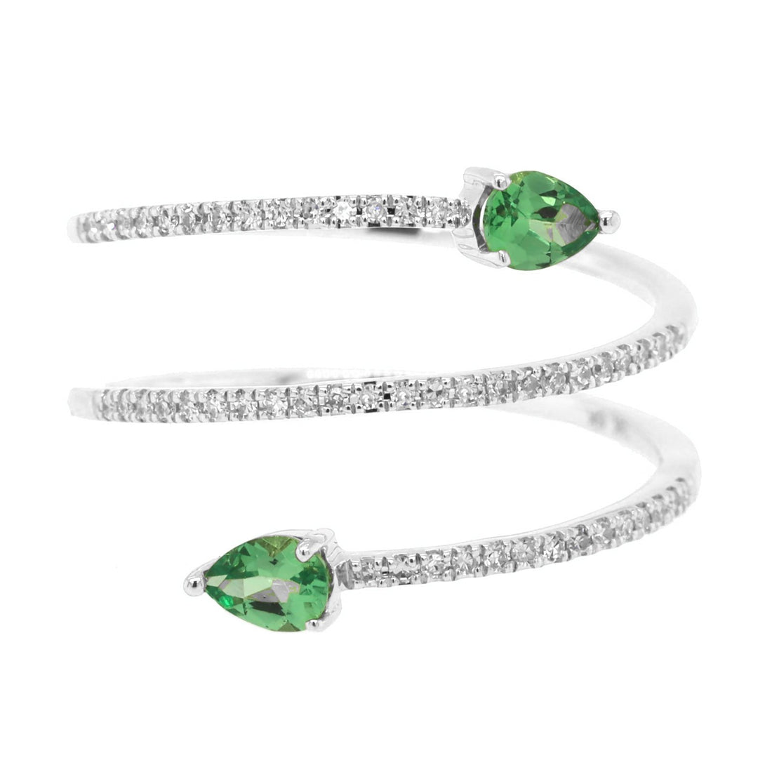 Conduit Green Garnet and Diamonds Ring - Ele Keats Jewelry