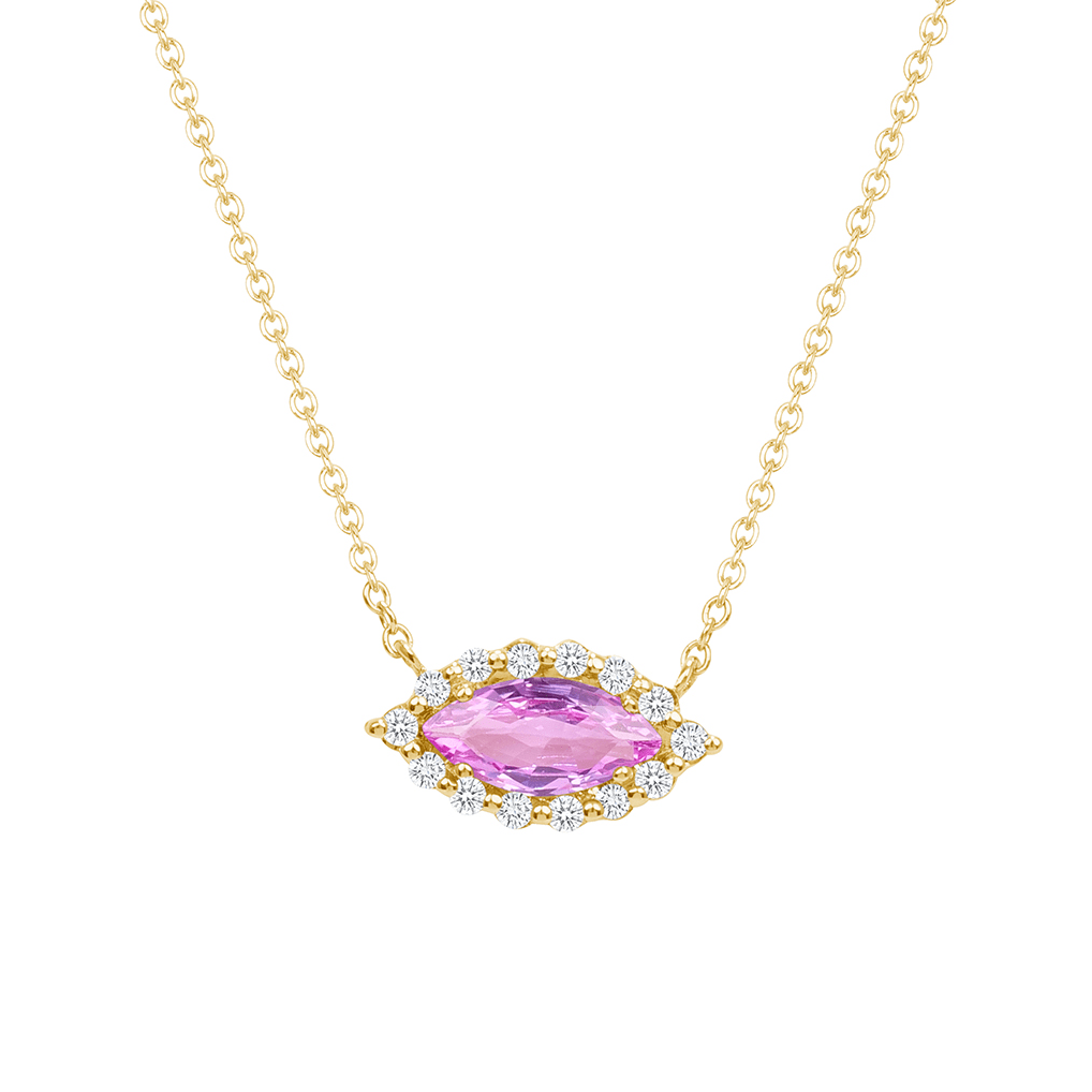 Eyelight Pink Sapphire Necklace - Ele Keats Jewelry