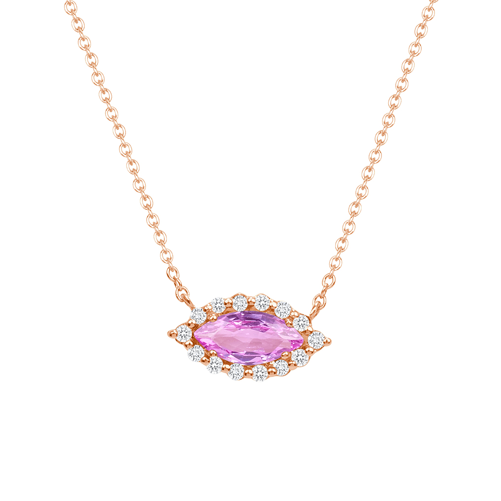 Eyelight Pink Sapphire Necklace - Ele Keats Jewelry