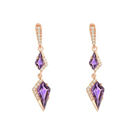 Glorious Amethyst and Diamond Earrings - Ele Keats Jewelry
