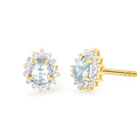 Marie Aquamarine and Diamond Earrings - Ele Keats Jewelry