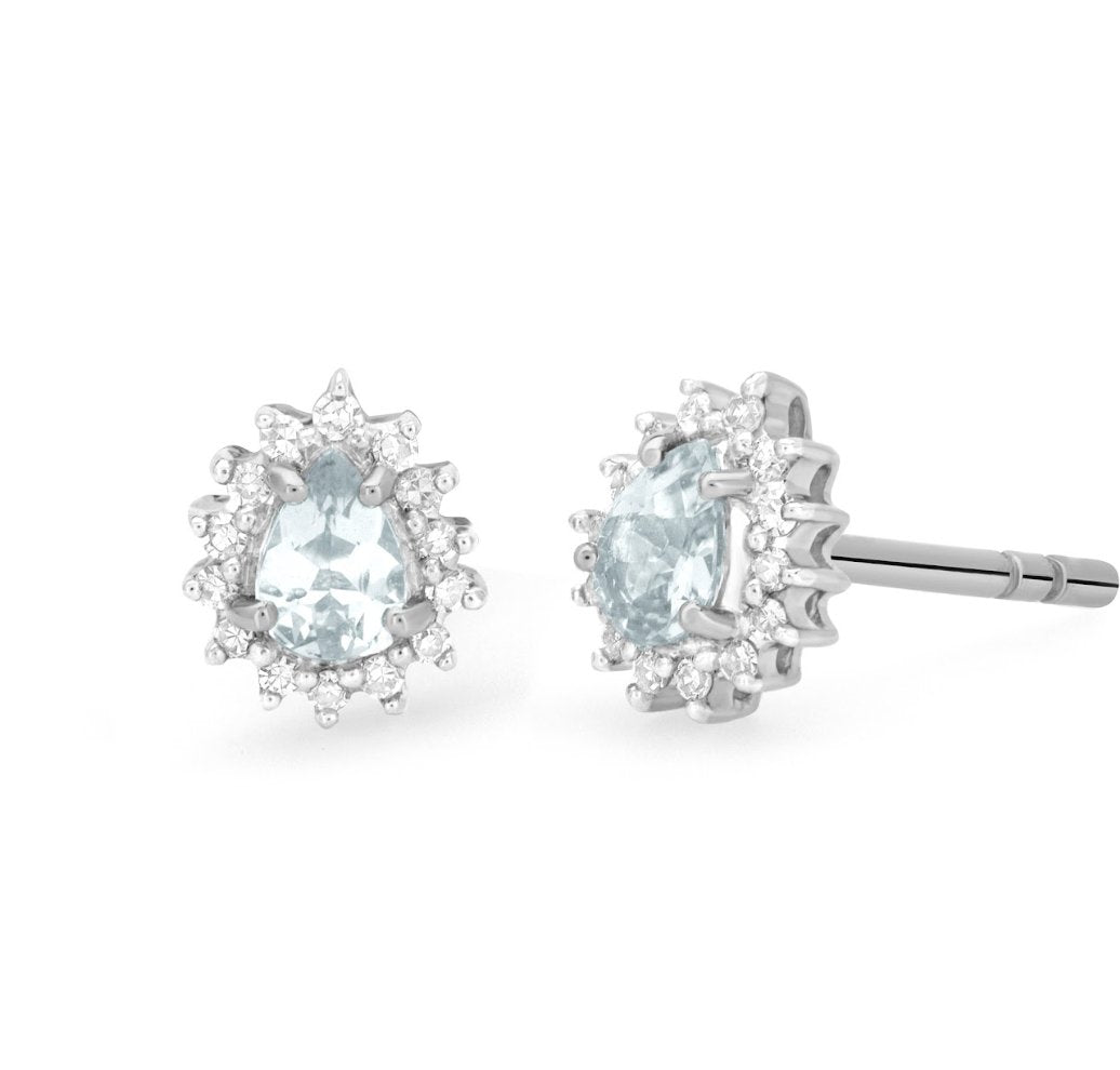 Marie Aquamarine and Diamond Earrings - Ele Keats Jewelry