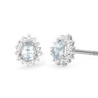 Marie Aquamarine and Diamond Earrings - Ele Keats Jewelry