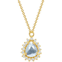 Marie Aquamarine and Diamond Necklace - Ele Keats Jewelry