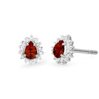 Marie Garnet and Diamond Earrings - Ele Keats Jewelry