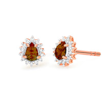 Marie Garnet and Diamond Earrings - Ele Keats Jewelry