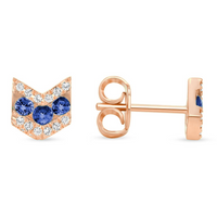 Medallion Sapphire and Diamond Earrings