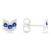 Medallion Sapphire and Diamond Earrings
