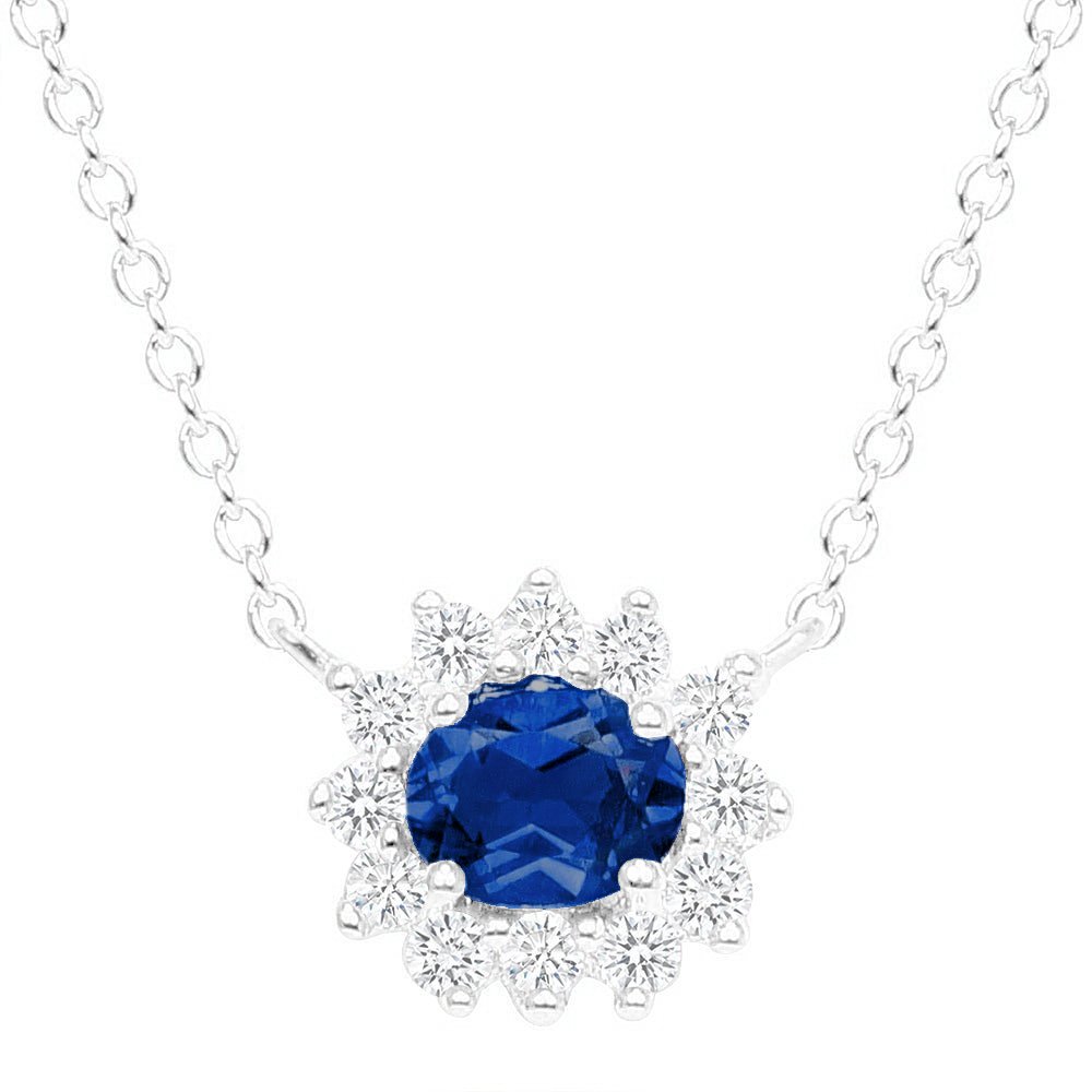Mia Sapphire and Diamond Necklace - Ele Keats Jewelry
