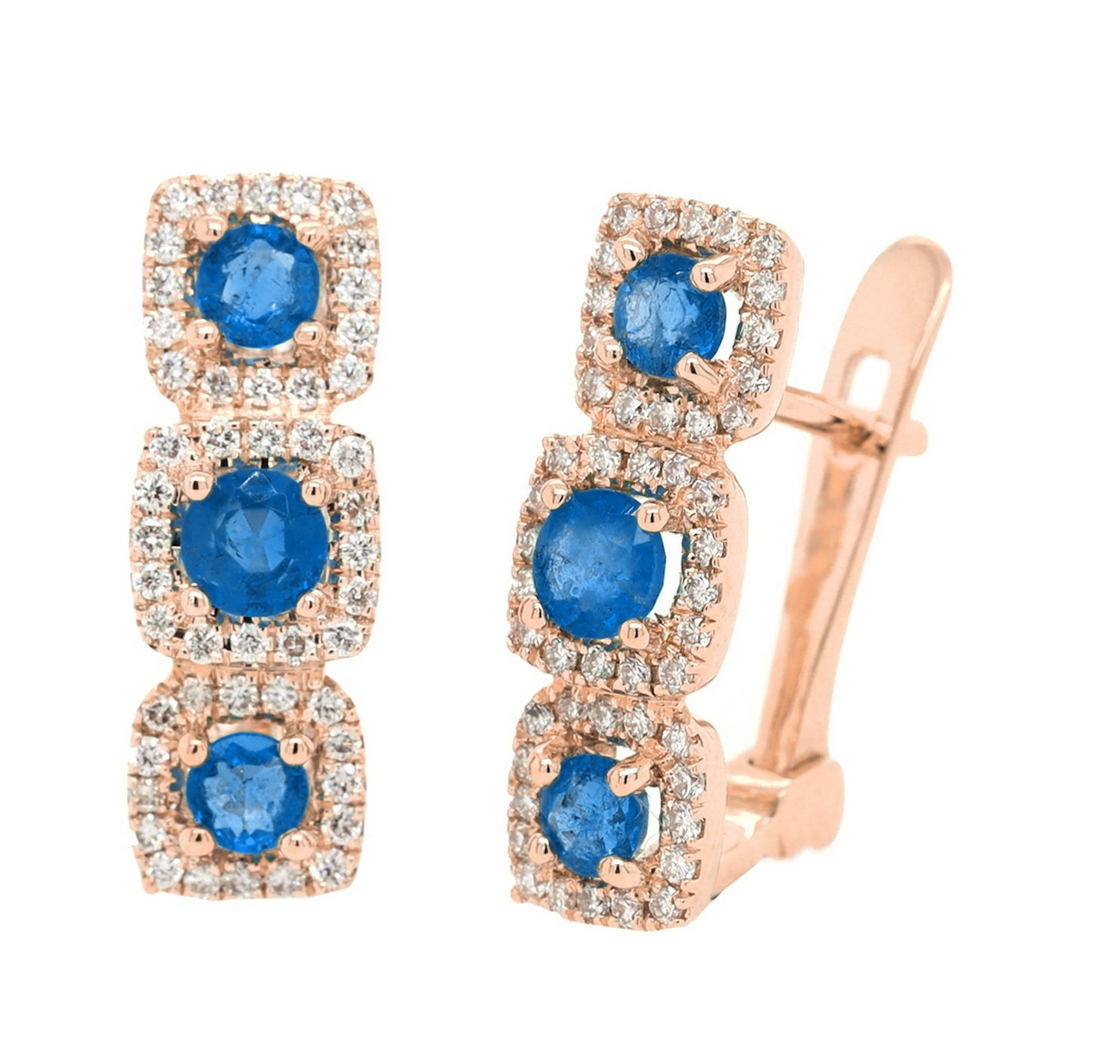 Morgan Earrings with Ceylon Sapphires