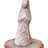 Peach Zebradorite Madonna – Hand-Carved Stone Sculpture