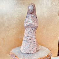 Peach Zebradorite Madonna – Hand-Carved Stone Sculpture